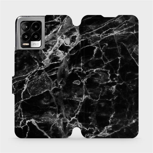 Flip mobile phone case Realme 8 - V056P Black marble (5903516720811)